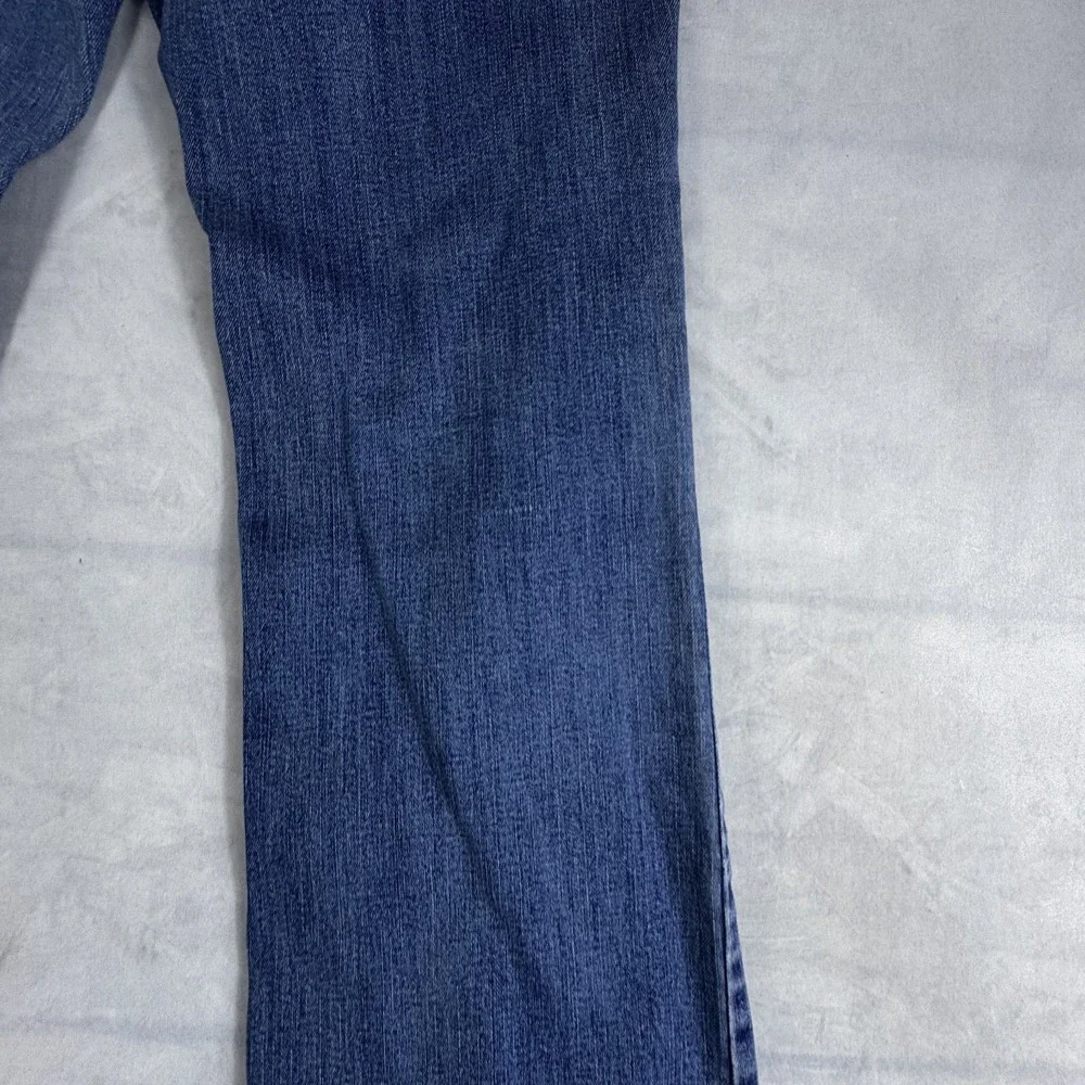 White House Black Market Womens Blanc Bootleg Jeans Blue Denim Embroidered 10R